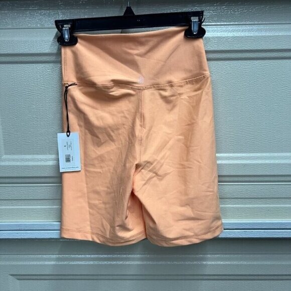 WeWoreWhat Revolve Ahtletic Womens Lace Up Biker Short SMALL in Peach Cobbler - Picture 3 of 4